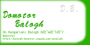 domotor balogh business card